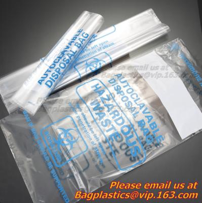 China Safe Disposal, biohazard labeling, Autoclavable Bag, Polypropylene, Disposable, clear transparent Disposal sack for sale