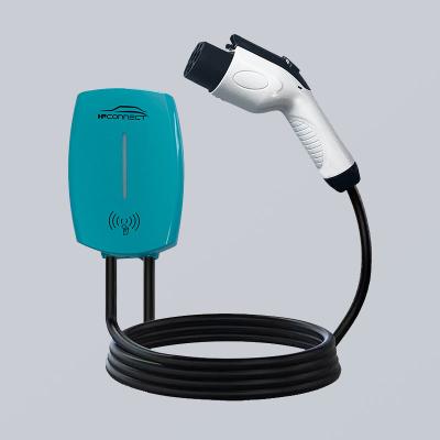China Indoor GB/T 7kW AC Wall Mounted EV Charger Over Current Protection for sale
