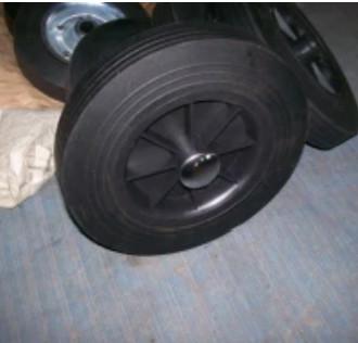 中国 黒い8インチのごみ箱の車輪のゴム製粉のWheelieの大箱の車輪 販売のため