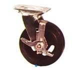 China 900 Pound 6 Inch Casting Dumpster Caster Wheels With Side Brake for sale