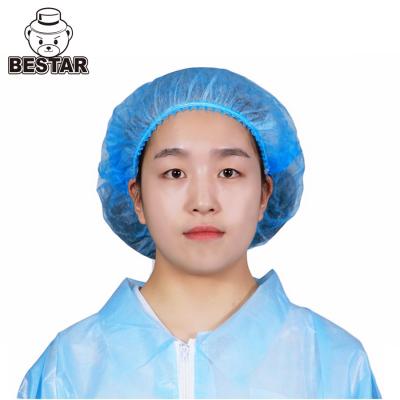 China Dust Proof Disposable Mob Cap SPP Double Elastic BSH2017 Disposable Head Cap for sale