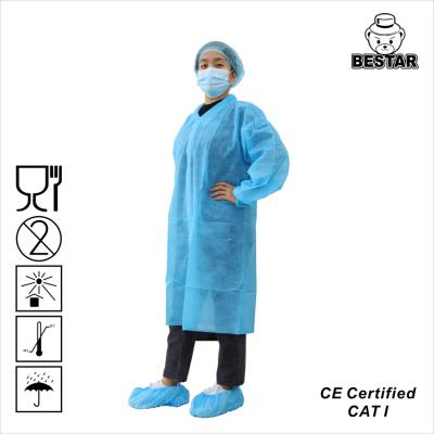 中国 SPP 6xlの博士のためのClinic大きい中型の使い捨て可能な実験室のコートの青い黄色 販売のため