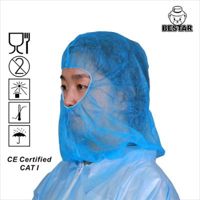 China Latex Free Polypropylene Balaclava Disposable Hood With Face Shield for sale