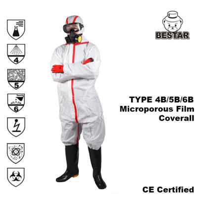 China Disposable Type 456 Microporous Film Coverall SF Laminated Coverall for sale