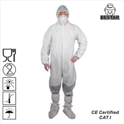 China White Spp PE Waterproof Disposable Medical Coveralls for sale