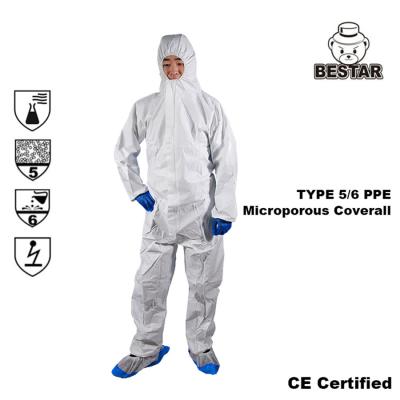 China CE Certified Microporous film Type 5/6 Disposable Medical Coverall for sale