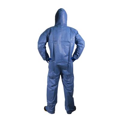 China Nonwoven Blue Disposable Medical Coveralls Painters Jumpsuit With Hood Zipper for sale
