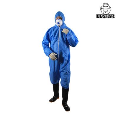 China Nonwoven Royal Blue Disposable Medical Coveralls SMS Suit for sale