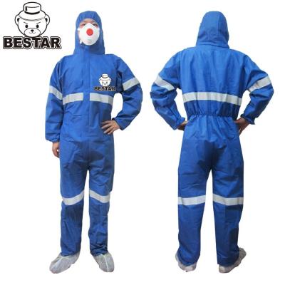 China Breathable Disposable Protective Coverall SMS Reflective Coverall TYPE 5 6 for sale