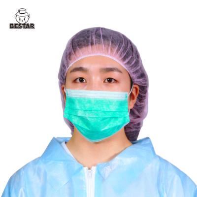 Chine EN14683 noircissent 3 couches de masque protecteur jetable chirurgical pour l'hôpital 16.5x9.5 à vendre