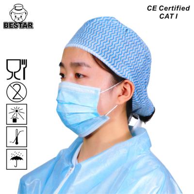 China Azul do uso do ODM o único DATILOGRAFA a II a máscara protetora adulta descartável com EN 14683 dos laços à venda