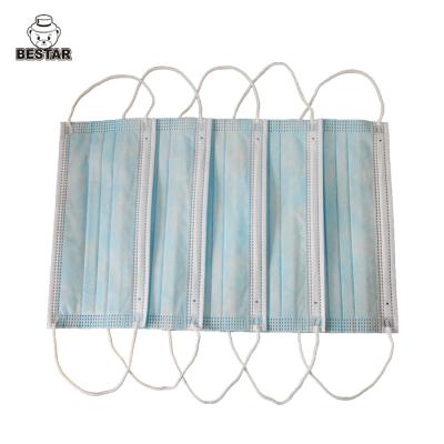 China BESTAR TYPE II Earloop Disposable Face Mask With Melt Blown Filter Paper for sale