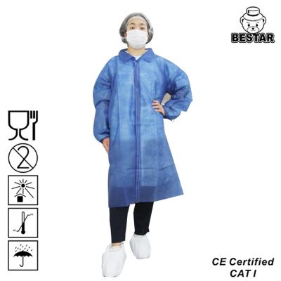 China Small Blue Yellow PP Disposable Lab Coat Jackets For Dental 65g/m2 for sale