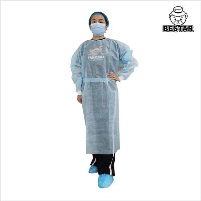 China Level 2 SPP PE 35gsm Plus Size Disposable Surgeon Gown With Knitted Cuff for sale