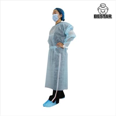 China AAMI Breathable Blue Disposable Isolation Gown Nonwoven For Surgical for sale