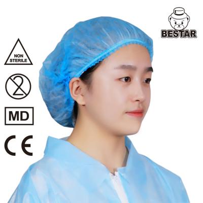 China Polypropylene Medical Disposable Nonwoven Cap Bouffant Scrub Hats For Hospital for sale