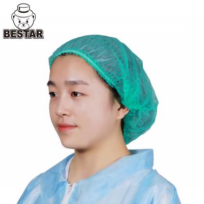 China Extra Large Bouffant Disposable Nonwoven Cap 21 Inch For Food Industry for sale