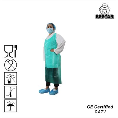 China ISO9001 delantal protector disponible de la prenda impermeable PE para la cocina en venta