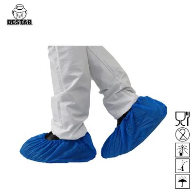 China Waterproof CPE Plastic Overshoe Covers Disposable Shoe Covers Non Slip for sale