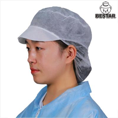 China Nonwoven SPP Disposable Snood Caps Spunbond Bouffant Cap With Hairnet for sale