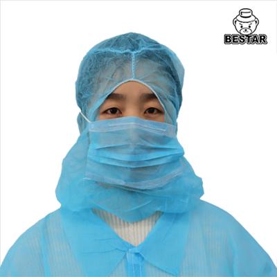 China Nonwoven Disposable Balaclava Hood Catering Hats With Mask for sale