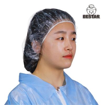 China Waterproof Transparent Disposable Nonwoven Cap Mob For Beauty Salon Spa Hotel for sale