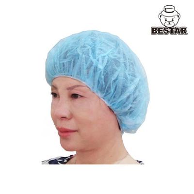 China Disposable SPP Surgical Bouffant Caps Blue Mop Caps For Hospital And Medical for sale