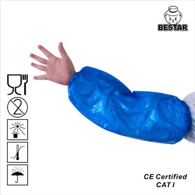 China Waterproof LDPE Disposable Oversleeve Food Contact Safe PE Sleeve Cover for sale