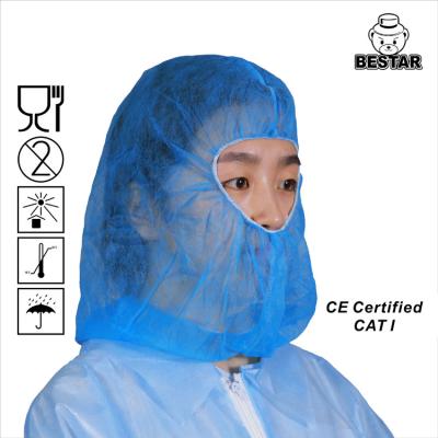 China Soft Nonwoven Balaclava Disposable Surgical Hood SPP 10gsm for sale