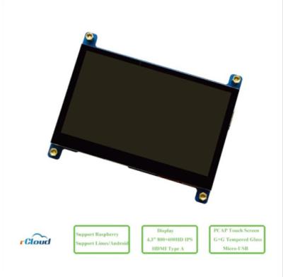 China pantalla táctil capacitiva multi de las mini PC de los pixeles USB de la exhibición 800x480 de 4.3inch HDMI LCD en venta