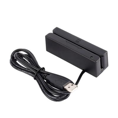 China Compact 90mm Casino Card Reader Black USB Desktop Smart Magnetic Swipe for sale
