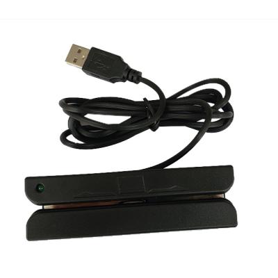 China Manual Swipe 90mm MSR Desktop USB Magnetic Card Reader for sale