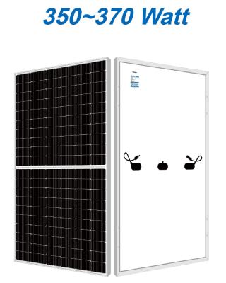 China Único quadro do preto de Crystal Solar Panel Batteries 24v mono Perc Half Cut 370w à venda