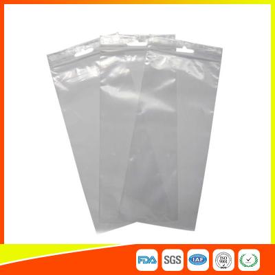 China Transparent Industrial Ziplock Bags Plastic LDPE Resealable With Handle Hole / Hanger for sale