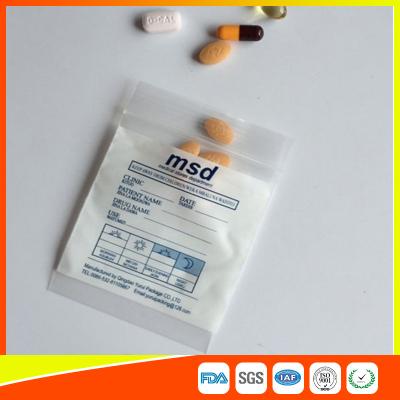 China Clear Small Ziplock Bags For Pills , Disposable Air Tight Zip Lock Bags for sale