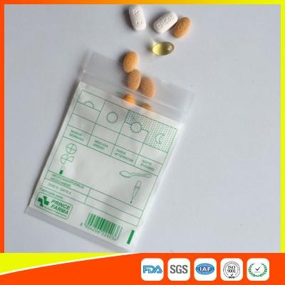China Tablet Drug Packaging Ziplock Pill Bags , Medicine Plastic Bag With Zip Seal for sale