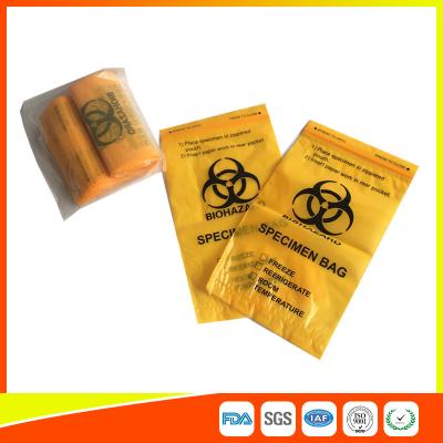 Chine Le transport de spécimen de Biohazard de laboratoire met en sac la couleur refermable de jaune de 3/4 couche à vendre