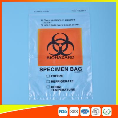 China Reclosable Biohazard Specimen Transport Bags with Destroyable Biohazard Symbol for sale