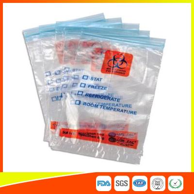 China Zip Seal Medical Transport Bags For Hospital , Biohazard Ziplock Bags for sale