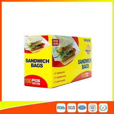 China Food Grade Plastic Clear Recyclable Sandwich Bags , Reusable Bag With Zipper for sale