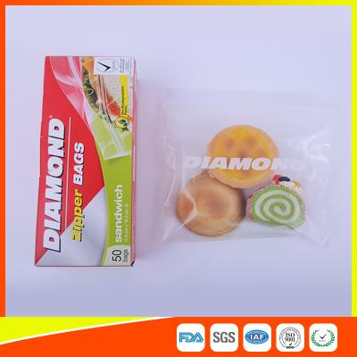 中国 気密のプラスチック ジッパー サンドイッチ袋、ジッパー ロックの再使用可能な食糧貯蔵袋 販売のため