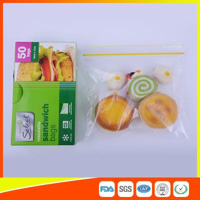 China Waterproof Plastic Sandwich Bags Reclosable 18 X 17cm For Food Storage for sale
