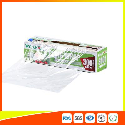 China Microwave Safe Food Wrapping Catering Foil And Cling Film With Cutter 300m * 30cm for sale
