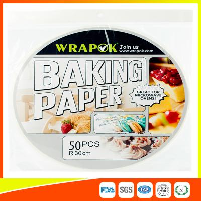 China Round Silicone Baking Paper Sheets , Greaseproof Non Stick Paper For Baking for sale