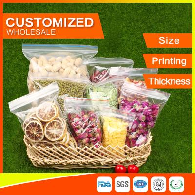 China Customized Packing Ziplock Bags LDPE Poly Bags Food Packaging Clear Grip Seal for sale