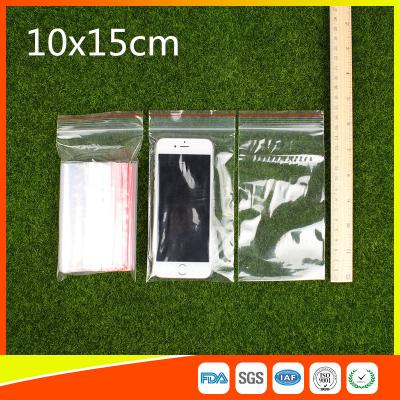 China 10 x 15 Clear Reclosable Zipper Plastic Bag / Self Sealing Poly Bag for sale