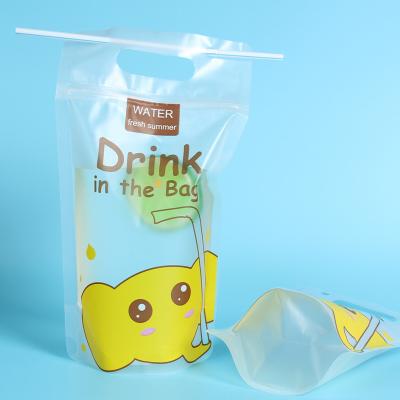 China Custom Printed Stand Up Pouches Transprant Beverage Packaging Bags For Juice / Milk for sale
