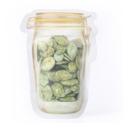 China Household Use Plastic Stand Up Zipper Bags For Mason Jar Food Package for sale