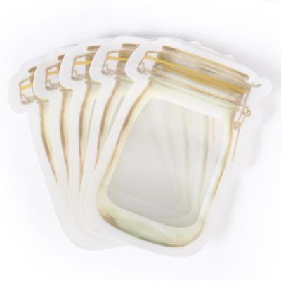 China Plastic Mason Jar Clear Special Stand Up Ziplock Bags / Ziplock Stand Up Pouches for sale