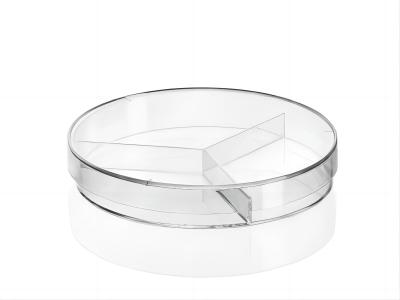 China Bacterial Culture Plastic Petri Dish 3 Compartment With Lid Culture Dishes for sale